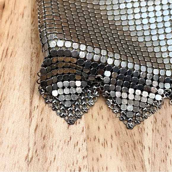 Vintage Unsigned Silver Mesh Clutch Evening Bag - Picture 5 of 11